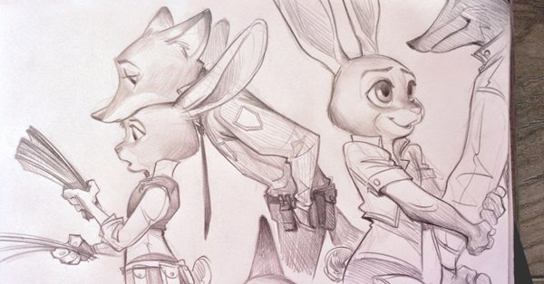 Джуди Хоппс карандашом