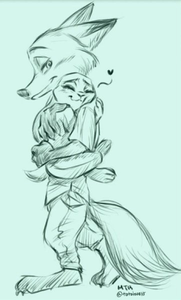 Джуди и ник для срисовки