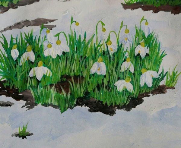 Подснежник занятие по рисованию