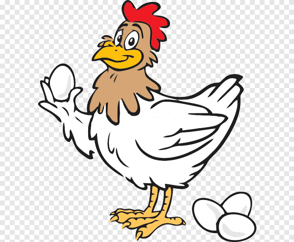 Курица с яйцом мультяшная