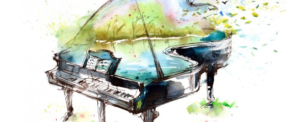 Фортепиано акварель