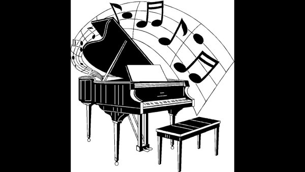 Пианино рисунок на белом фоне