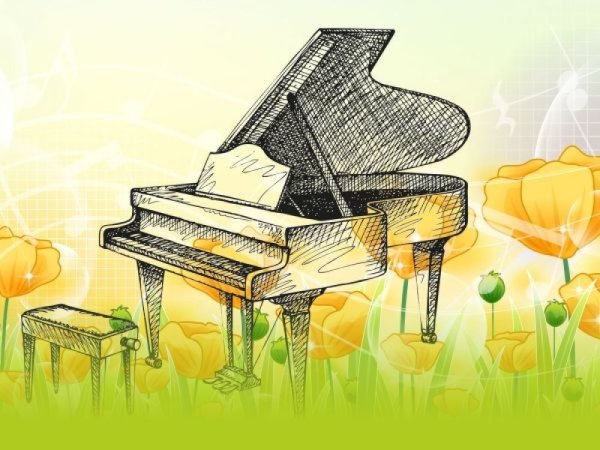 Фон с роялем для афиши