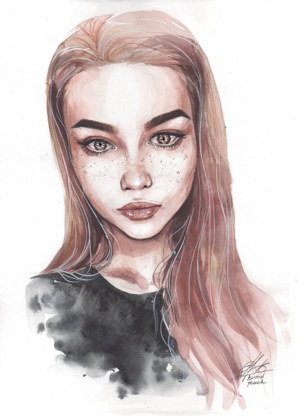 Девушка с веснушками арт
