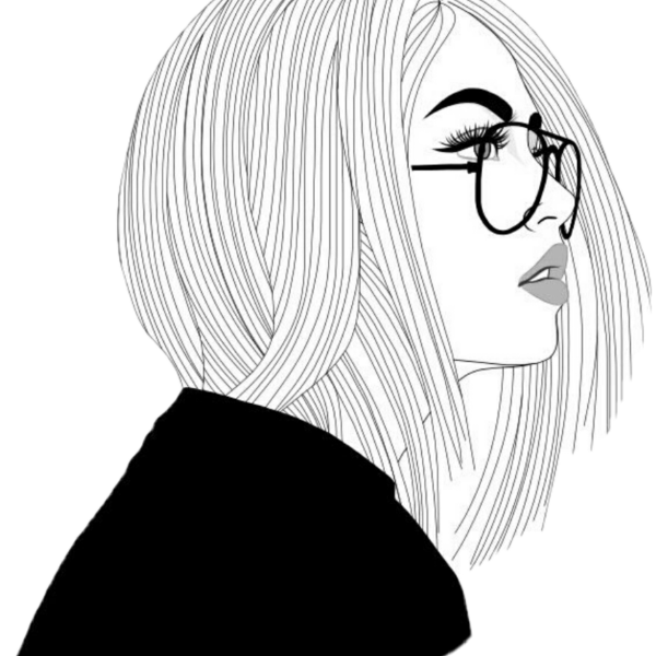 Рисунки чёрно белые девушки