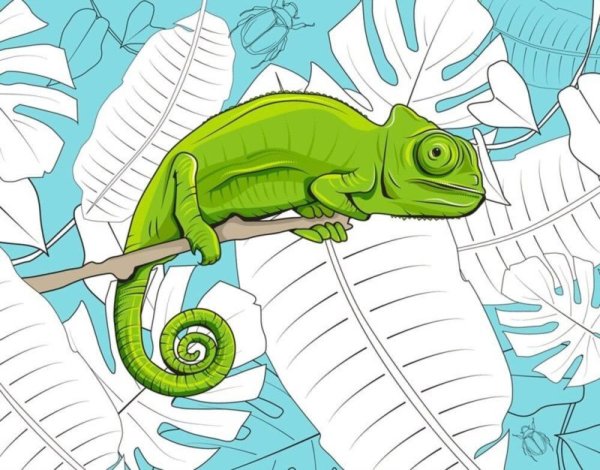 Хамелеон мультяшный