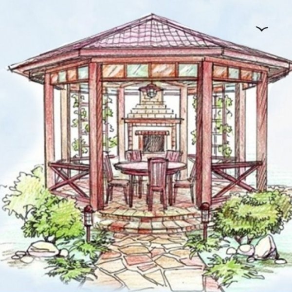 Сказочная беседка в саду