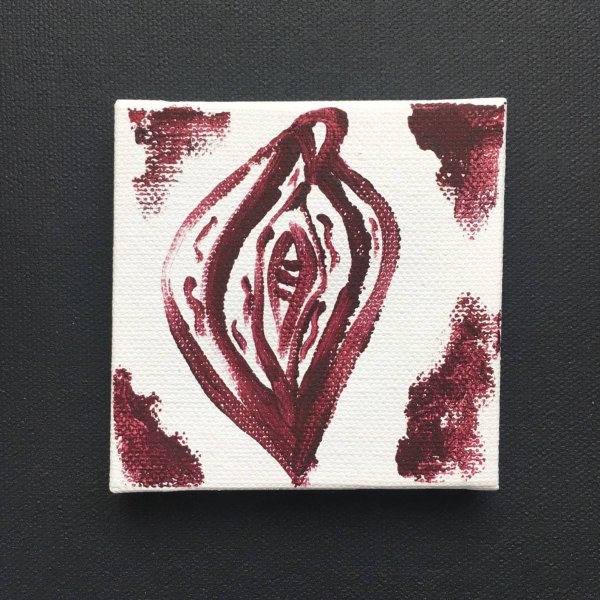 Отпечаток груди на холсте