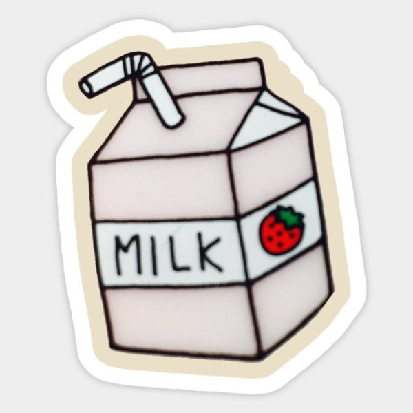 Кавайные рисунки молоко