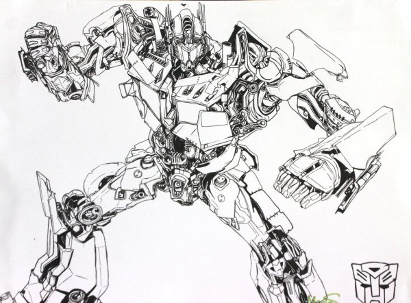 Оптимус Прайм и Мегатрон раскраска