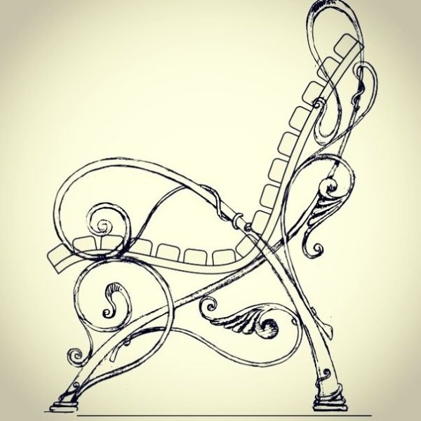 Эскизы кованых стульев