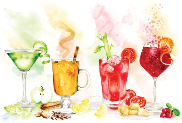 Еда для рисования коктейль