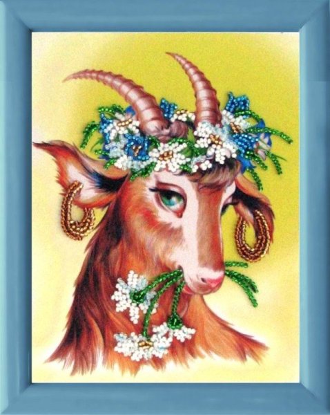 Коза с цветочком