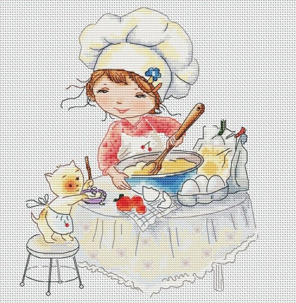 Вышивка крестиком повариха
