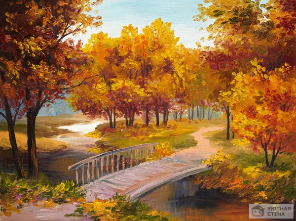 Алмазное хобби / алмазная мозаика "осенний мост"