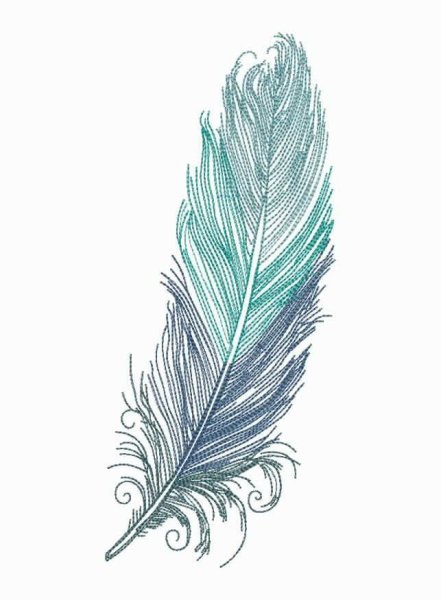 Вышивка перо