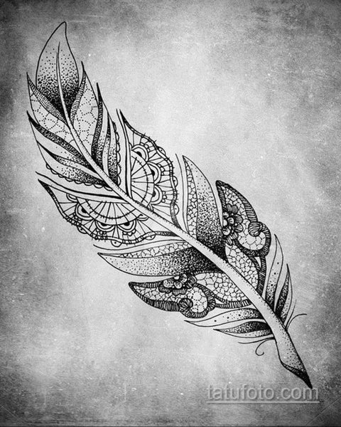 Перо тату эскиз
