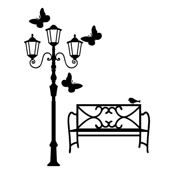 Уличный фонарь сбоку чертеж