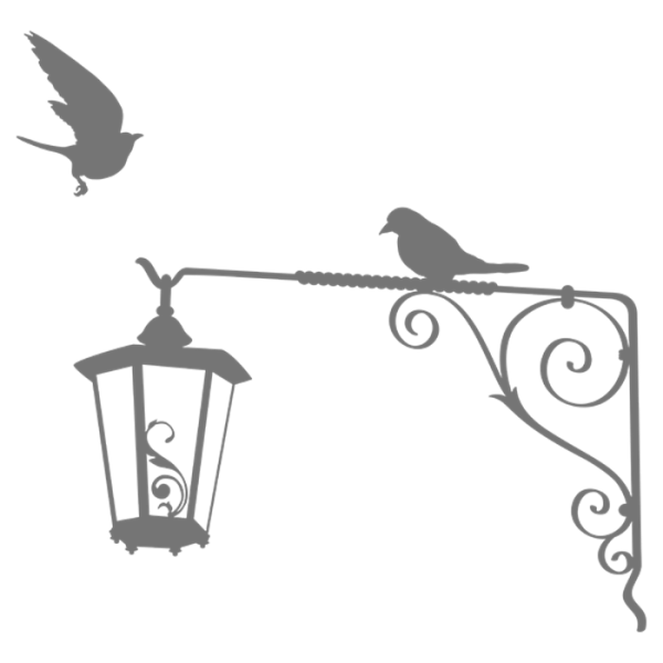 Старый фонарь на столбе нарисованный