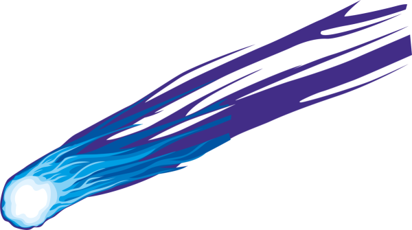 Комета на белом фоне