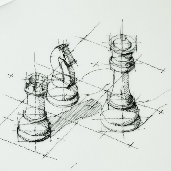 Шахматные фигуры в перспективе