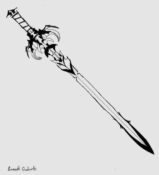 Рисунок меча для срисовки