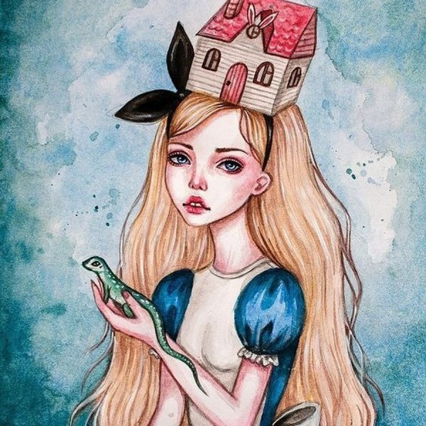 Рисунки в скетчбук Алиса в стране чудес