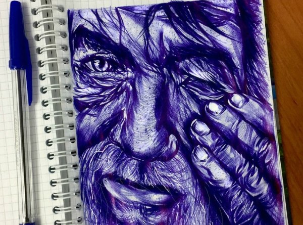 Рисуноки чёрной ручкой