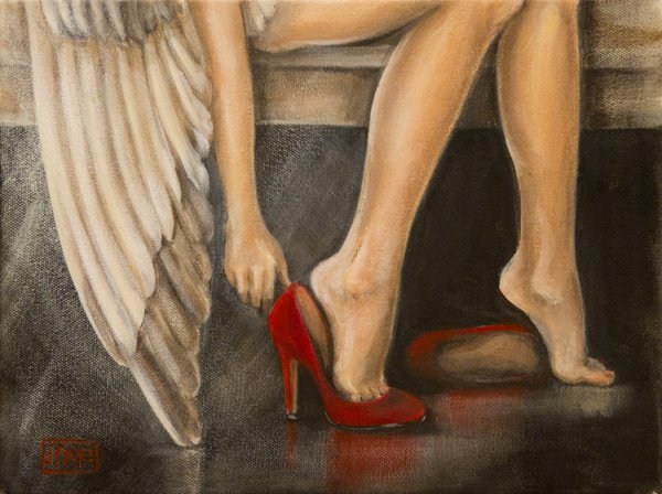 Красные туфли живопись