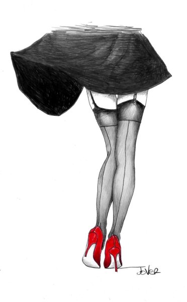 Нарисованные женские ноги