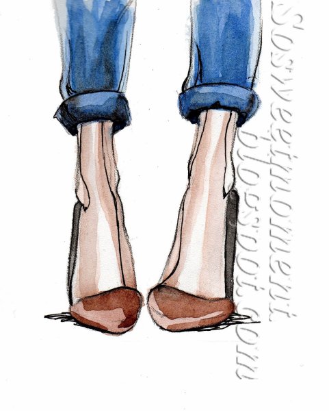 Нарисованные ноги в туфлях