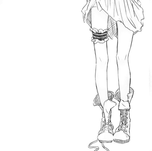 Аниме ножки чб
