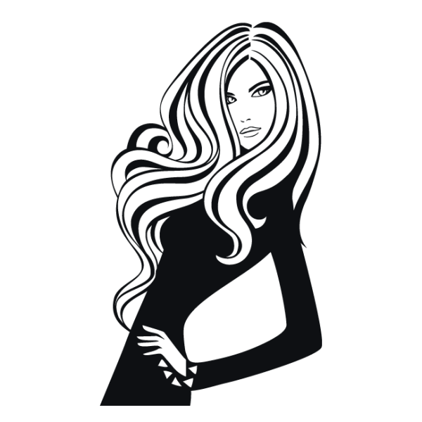Силуэт девушки с волосами