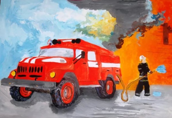 Рисунок на пожарную тему
