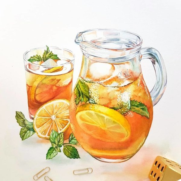 Напитки акварелью