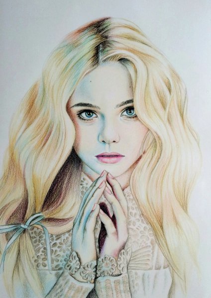 Эль Фаннинг рисунок