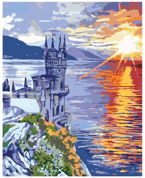 Живопись на холсте по номерам Ласточкино гнездо