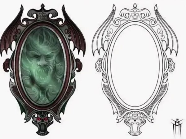 Овальная Готическая рамка