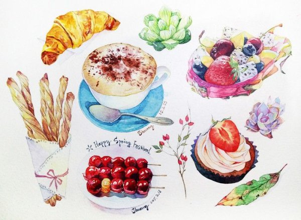 Блины акварель