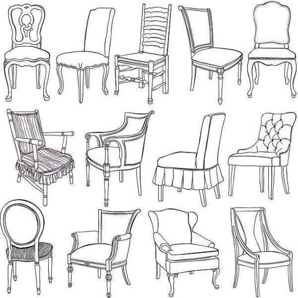 Способы рисования стула