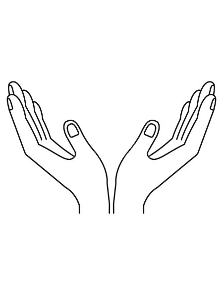 Трафарет раскрытые ладони