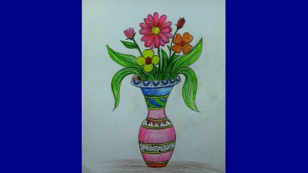 Раскраска цветы в вазе