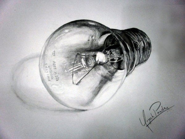 Лампа накаливания карандашом