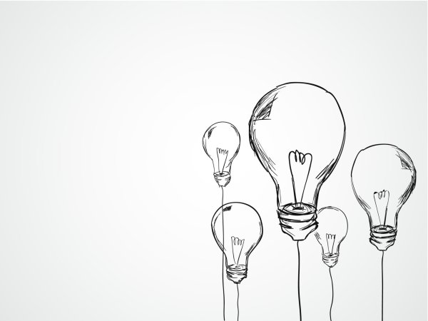 Лампочка рисунок карандашом