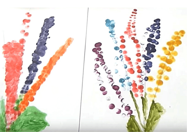 Пальчиковое рисование цветы