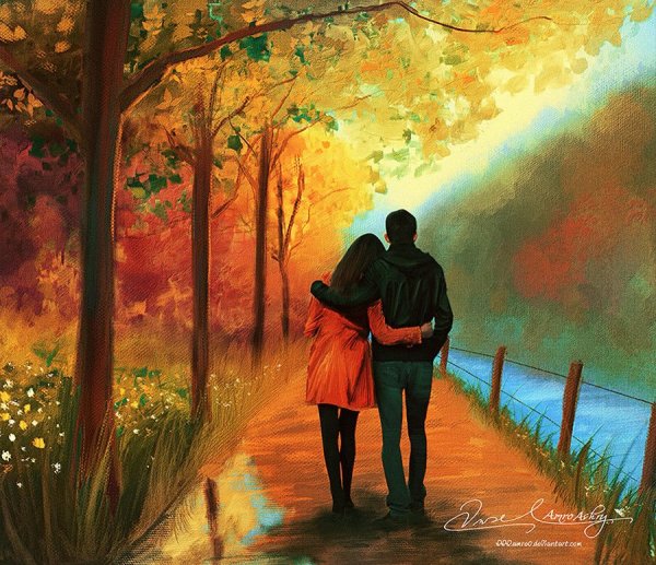 Картина влюбленные