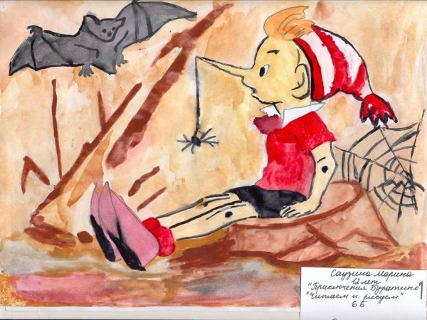 Золотой ключик или приключения Буратино рисунки детей