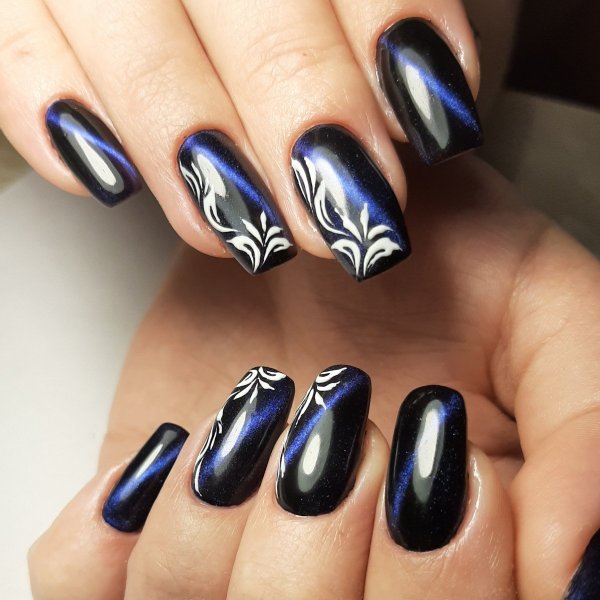 Дизайн ногтей кошачий глаз