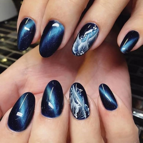 Металлик серебро кошачий глаз 2021