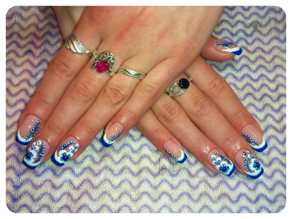 Синий френч с узором